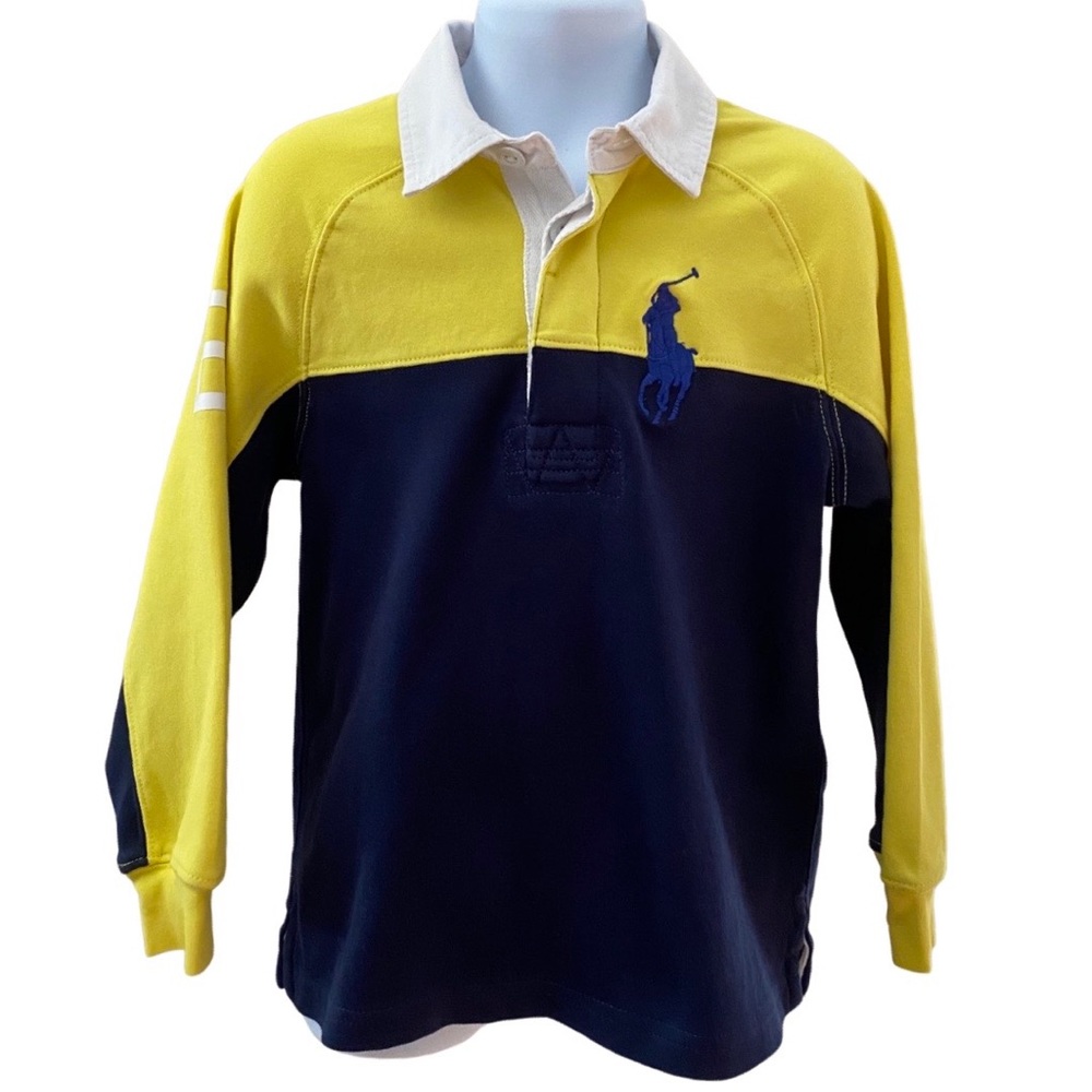 Polo Ralph Lauren Boys Striped Cotton Jersey Rugby Shirt - Size 4T